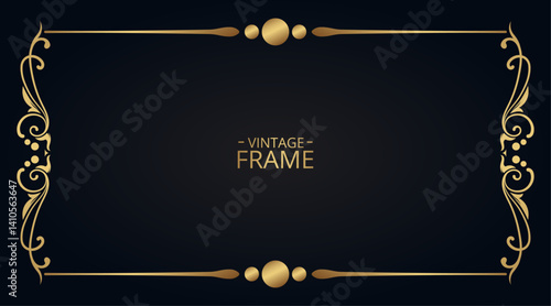beautiful gold floral frame, elegant ornament