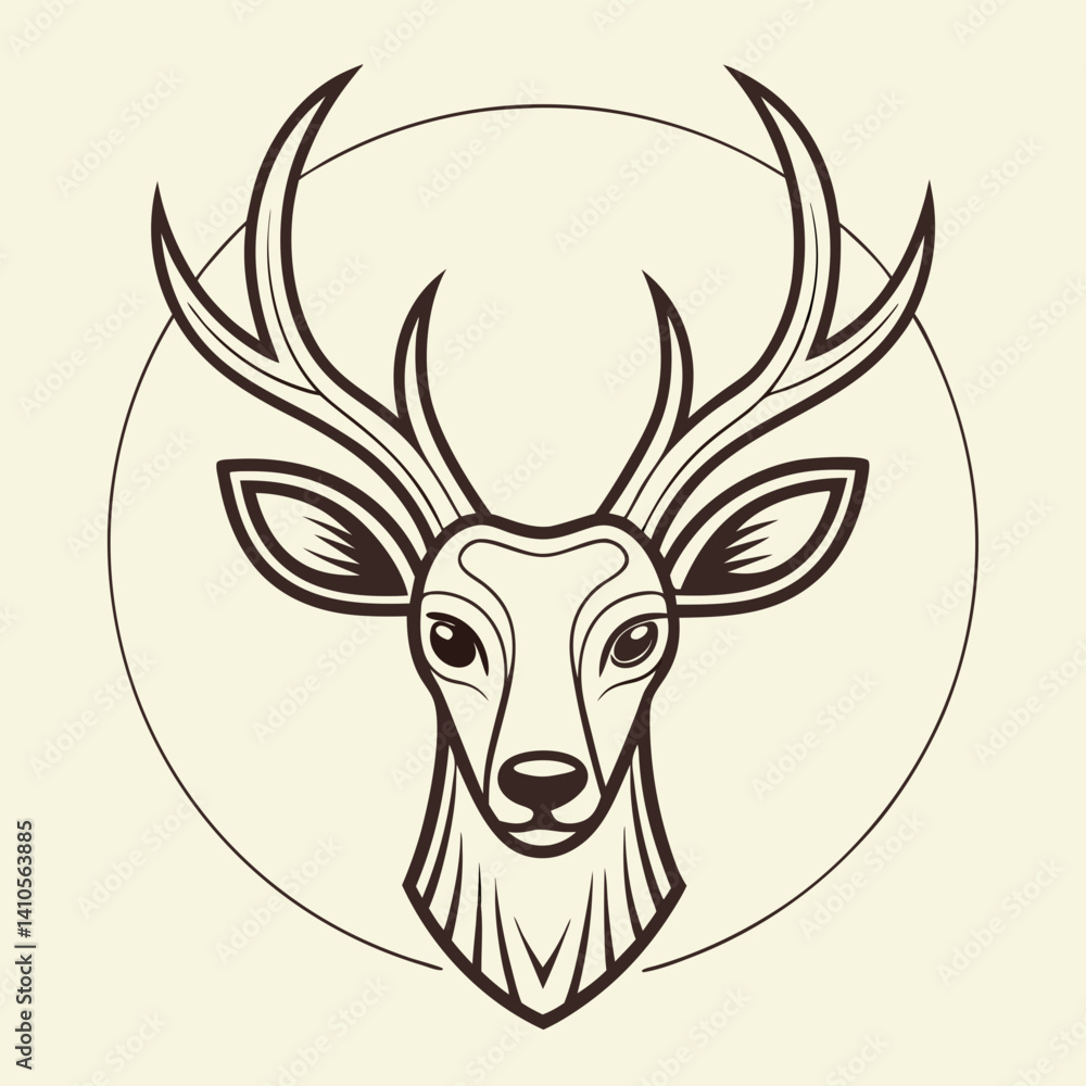 Naklejka premium High-quality reindeer head vector graphic – perfect for holiday, wildlife, or decor designs.