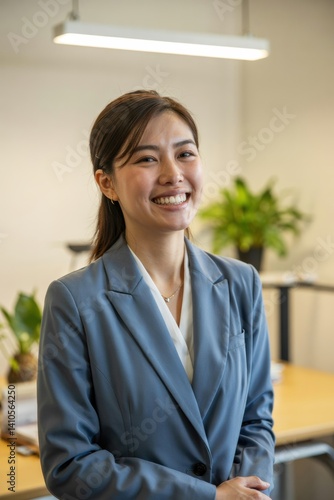 Smiling Asian Businesswoman in Office Setting Free Download Smiling Asian Businesswoman in Office Setting - GFXLoad