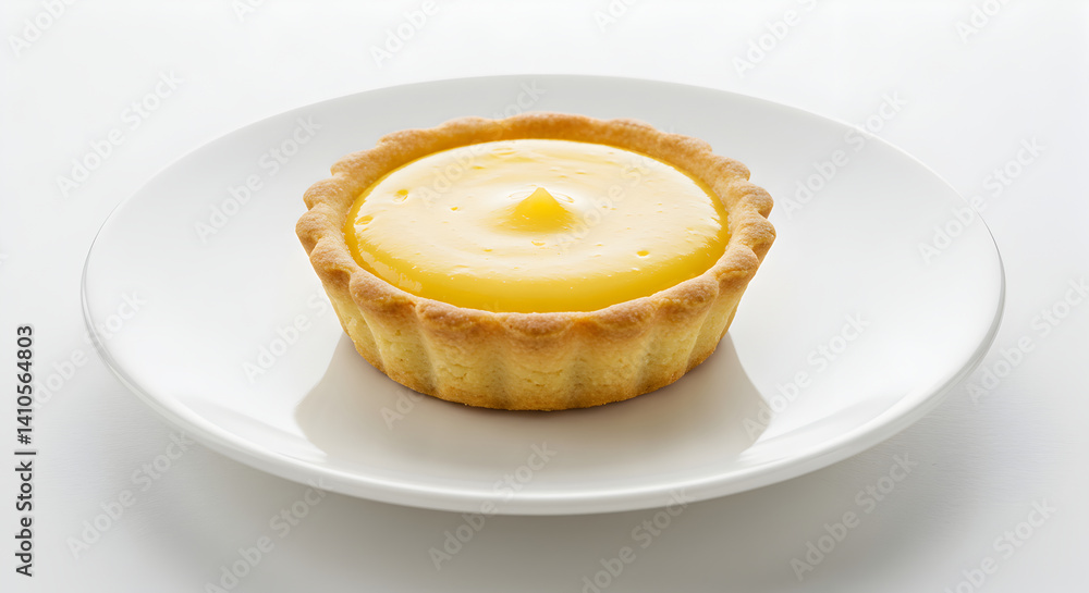 Delicious Lemon Tart With Flaky Crust On A Clean White Plate Delicious Lemon Tart With Flaky Crust On A Clean White Plate