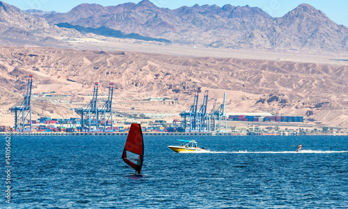 Water sport, recreation activities and style of life, sunny and windy day on ...