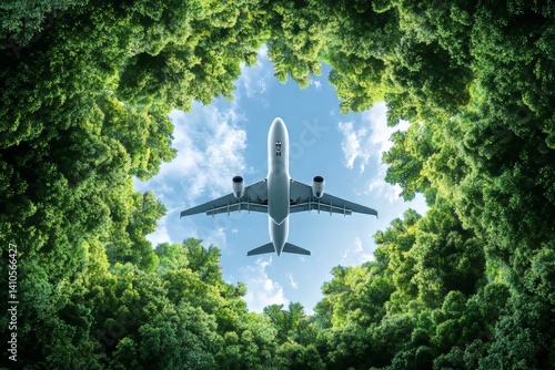 Wallpaper Mural An airplane flying. Generative AI Torontodigital.ca