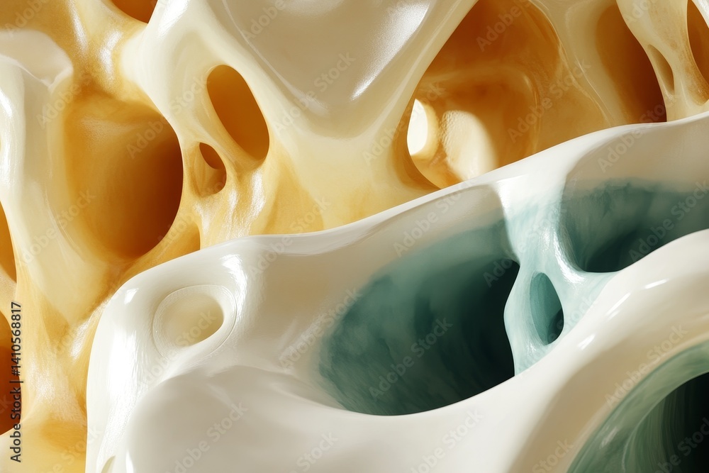 3d smooth different shapes. Abstract geometric background with pastel color palette