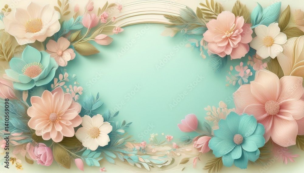 Obraz premium frame with flowers