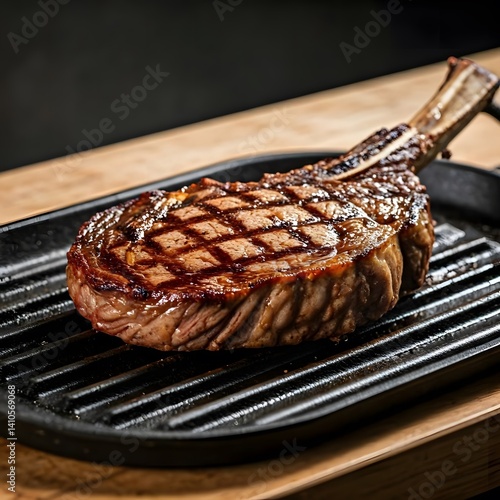  Show a perfectly seared rib-eye steak with grill marks.jpg
