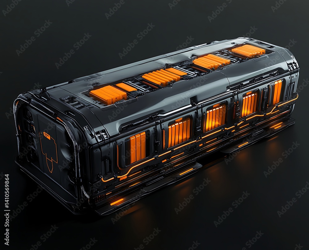 Obraz premium Futuristic energy storage unit
