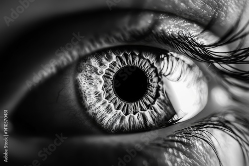 Obraz na płótnie close-up of iris Human eye on black background w salonie