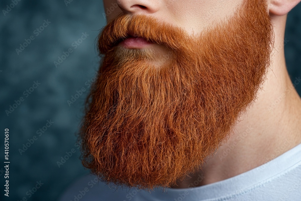 close-up portrait of stylish neat beard