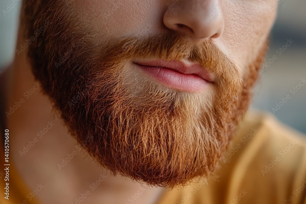 close-up portrait of stylish neat beard