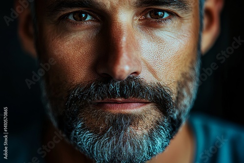 Obraz na płótnie close-up portrait of stylish neat beard w salonie