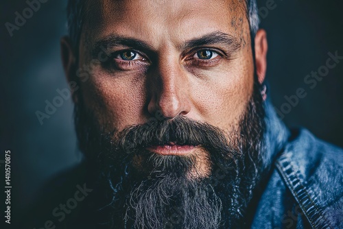 Obraz na płótnie close-up portrait of stylish neat beard w salonie