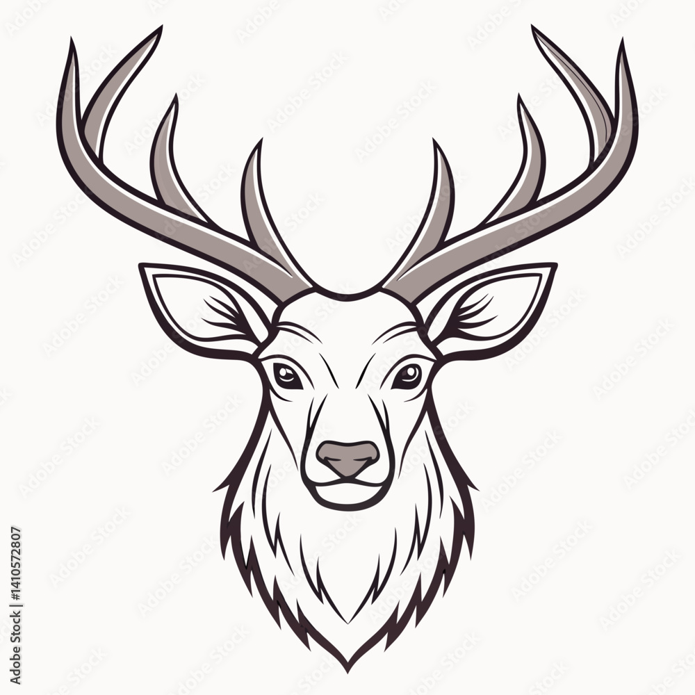 High-quality elk head vector graphic with white background, perfect for wildlife-themed designs. High-quality elk head vector graphic with white background, perfect for wildlife-themed designs.