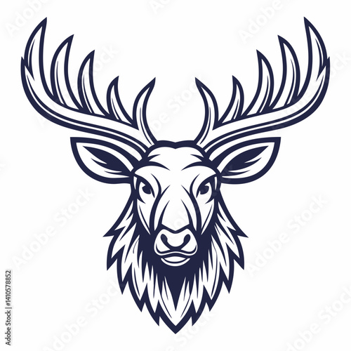 Moose Head Vector Illustration – Wildlife Animal Graphic Design File