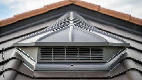 A closeup image of a venting system integrated within a roofing structure highlighting the airflow design that prevents moisture buildup and promotes longevity.