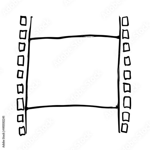 Film strip illustration depicting blank frames in black outline  