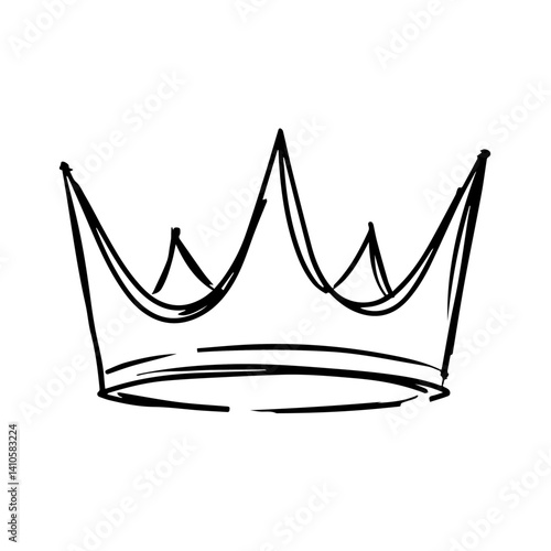 Crown sketch in minimalist style representing royalty and elegance  