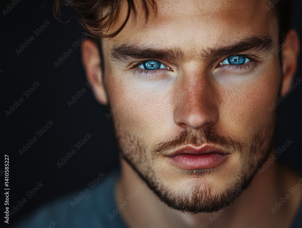 Closeup attractive man portrait Closeup attractive man portrait
