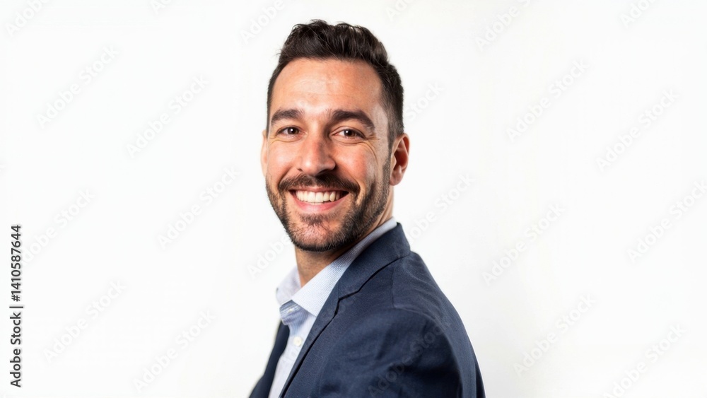 Young successful man on a white background. Entrepreneur, professor, teacher, programmer, freelancer. Young successful man on a white background. Entrepreneur, professor, teacher, programmer, freelancer.