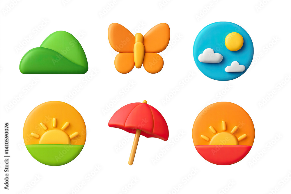 3D icon set of easter sunrise: painted egg, cross, easter grass, cupcake, coloring kit, chocolate bunny, decorated table, easter basket. 3d icon. icons set of 3d style in a modern design. Isolated 3D icon set of easter sunrise: painted egg, cross, easter grass, cupcake, coloring kit, chocolate bunny, decorated table, easter basket. 3d icon. icons set of 3d style in a modern design. Isolated