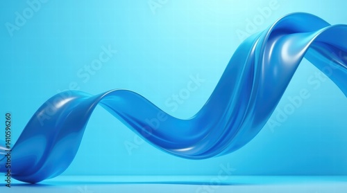 Smooth blue wave on minimalistic background