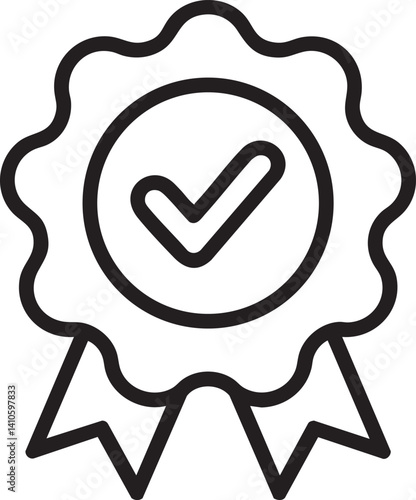 Checkmark icon on white background with voting and web symbols