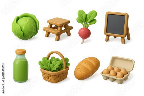 3D icon set of herbal plants: crocus, geranium, tulip, peony, poppy, camellia, anemone, hyacinth. 3d icon. icons set of 3d style in a modern design. Isolated