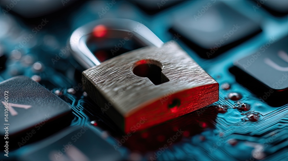 Secure lock safeguards sensitive binary data, ensuring cybersecurity and information privacy in digital world