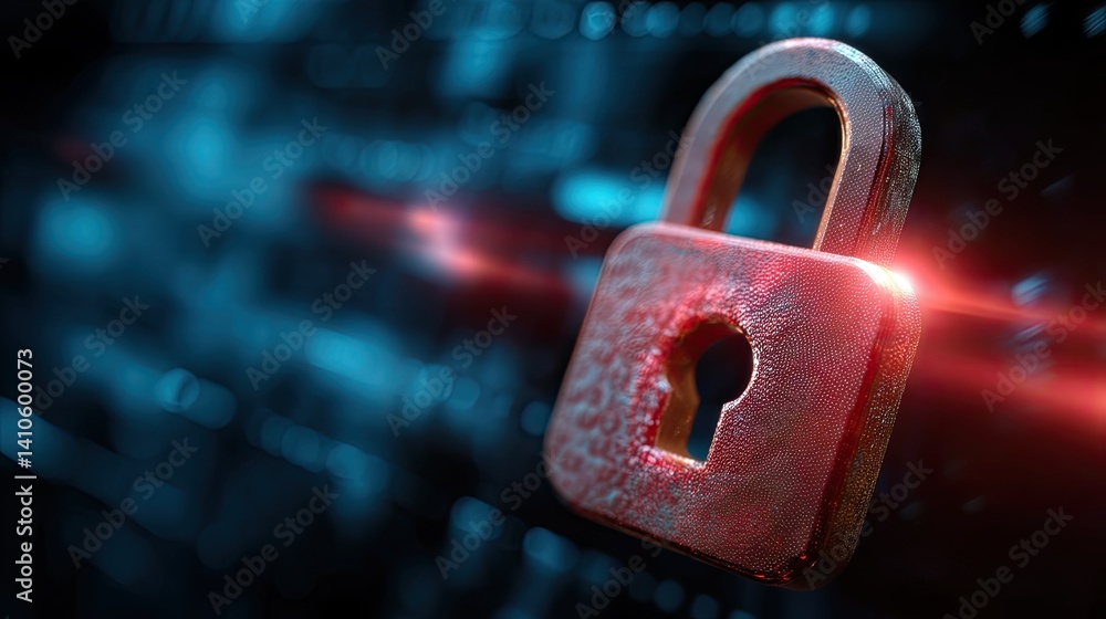 Secure lock safeguards sensitive binary data, ensuring cybersecurity and information privacy in digital world
