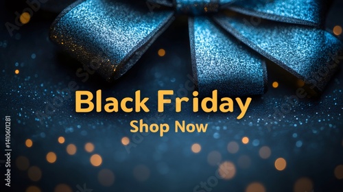 Obraz na płótnie Black friday glittering bow on sparkling background w salonie