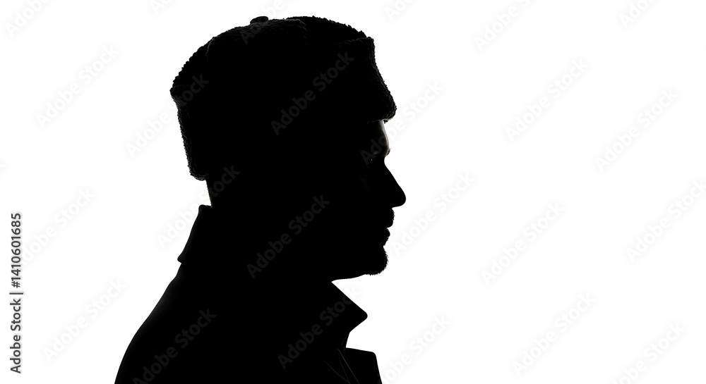 silhouette of a man moscow hat