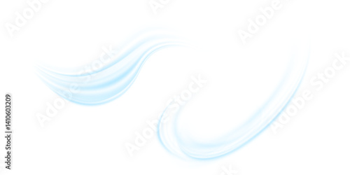 Air flow Isolated PNG and vector isolated. Effect of winter air and wind stream waves effect in blue color.