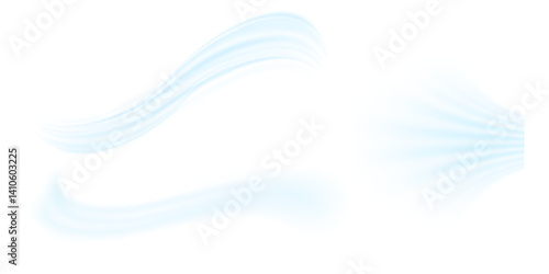 Air flow Isolated PNG and vector isolated. Effect of winter air and wind stream waves effect in blue color.