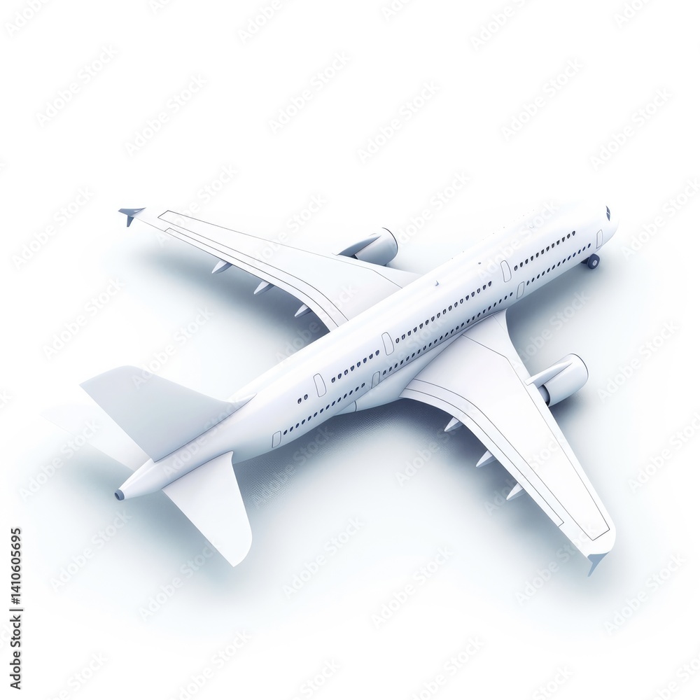 Modern passenger jet displayed from above. Modern passenger jet displayed from above.