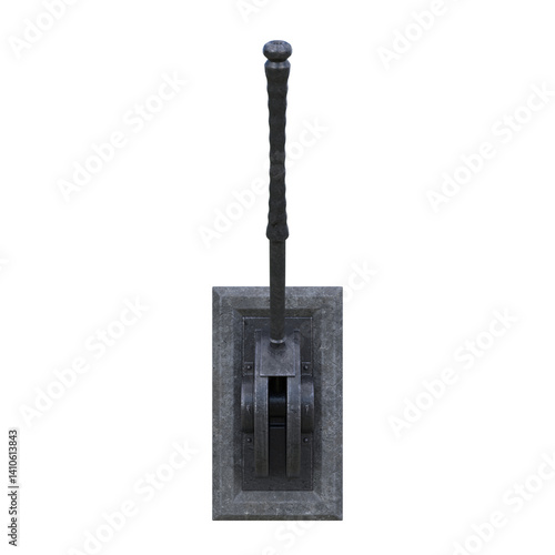 Dungeon Lever, 3d illustration isolated on white background