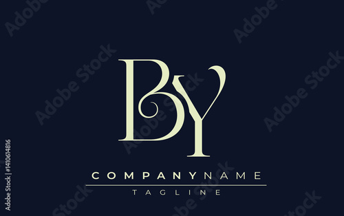 BY abstract Logo. Elegantly Designed Minimalist Monogram Logo with Stylish Lettering. Sophisticated and sleek minimalist monogram showcasing unique lettering design.