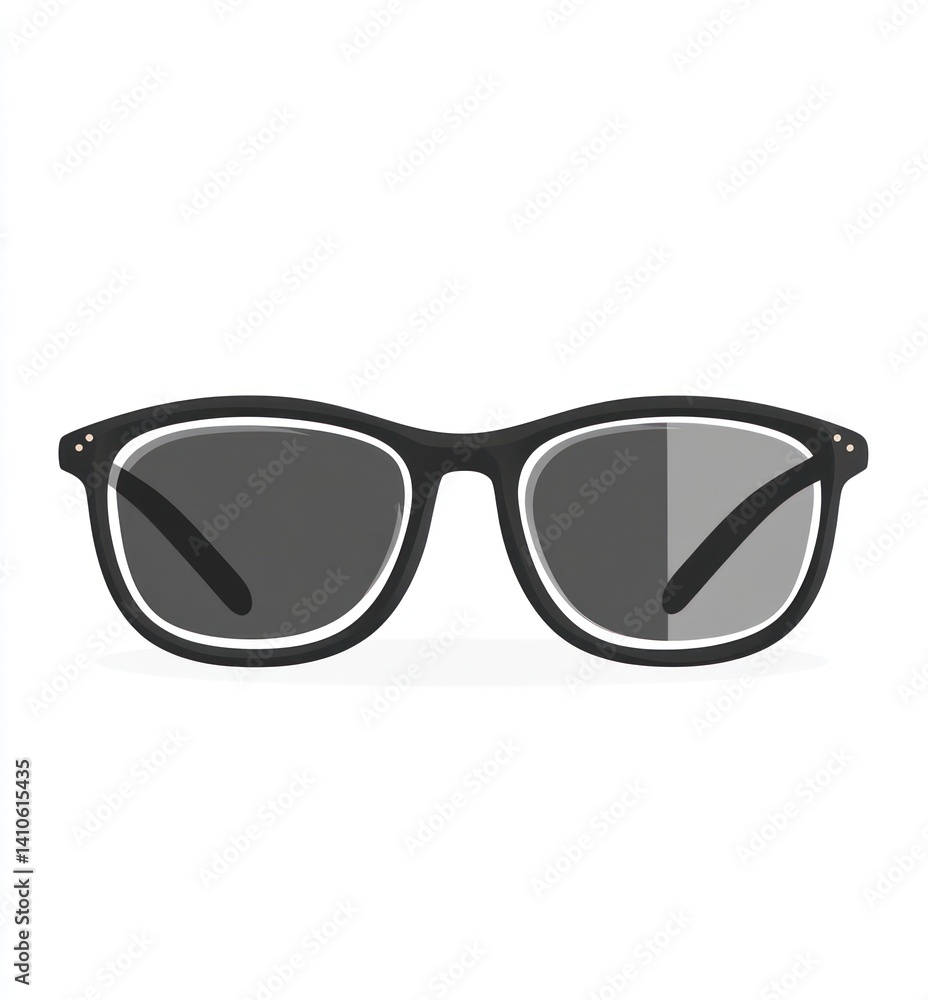 Stylish black eyeglasses, simple design, studio shot, ready for advertisement Stylish black eyeglasses, simple design, studio shot, ready for advertisement