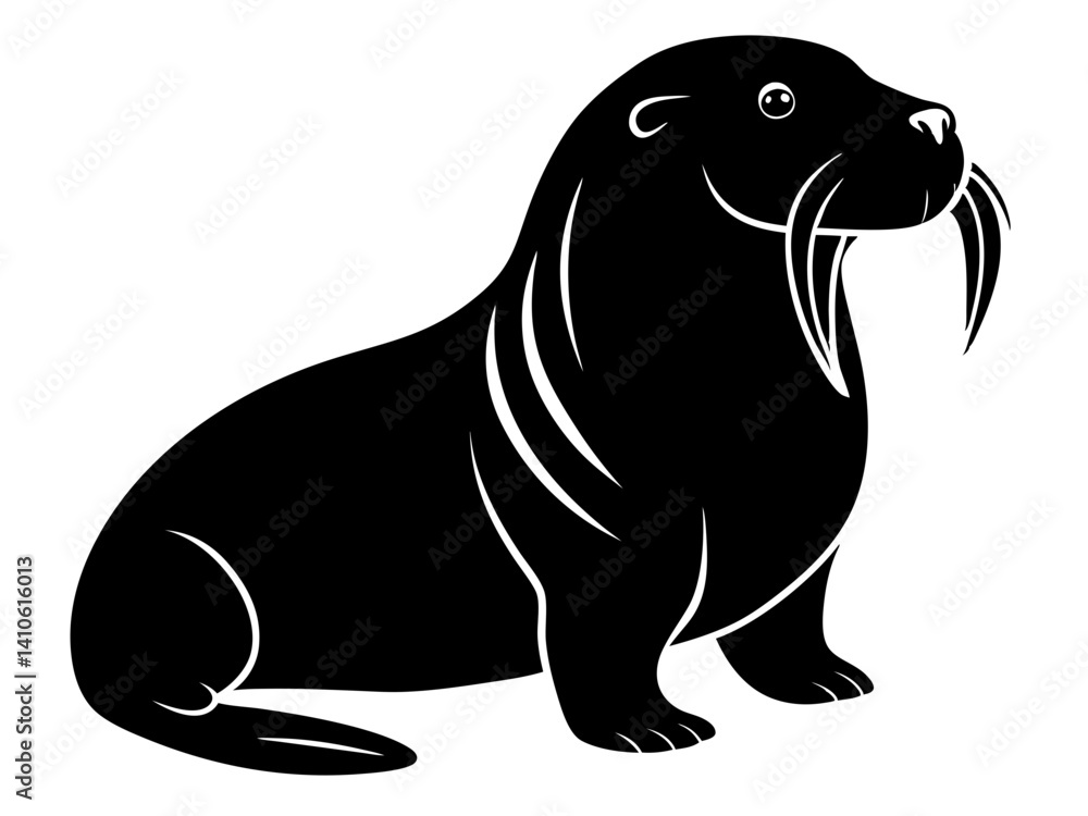 Walrus Silhouette Vector & SVG | Arctic Animal Clipart for Ocean Crafts, Kids Designs & Nature Decor Walrus Silhouette Vector & SVG | Arctic Animal Clipart for Ocean Crafts, Kids Designs & Nature Decor