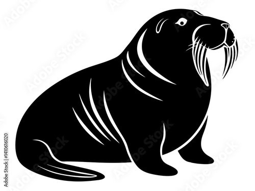 Wallpaper Mural Walrus Silhouette Vector & SVG | Arctic Animal Clipart for Ocean Crafts, Kids Designs & Nature Decor Torontodigital.ca