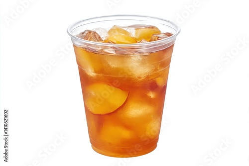 Wallpaper Mural Iced tea in plastic cup isolated on white background Torontodigital.ca
