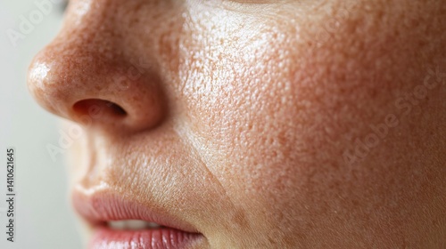 Effects of high sugar consumption highlighted in facial close-up with visible wrinkles and dull complexion