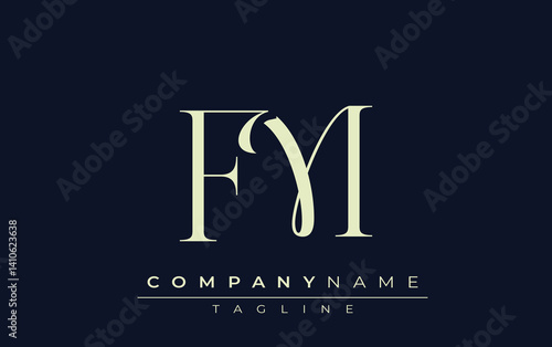 FM abstract Logo. Elegantly Designed Minimalist Monogram Logo with Stylish Lettering. Sophisticated and sleek minimalist monogram showcasing unique lettering design.