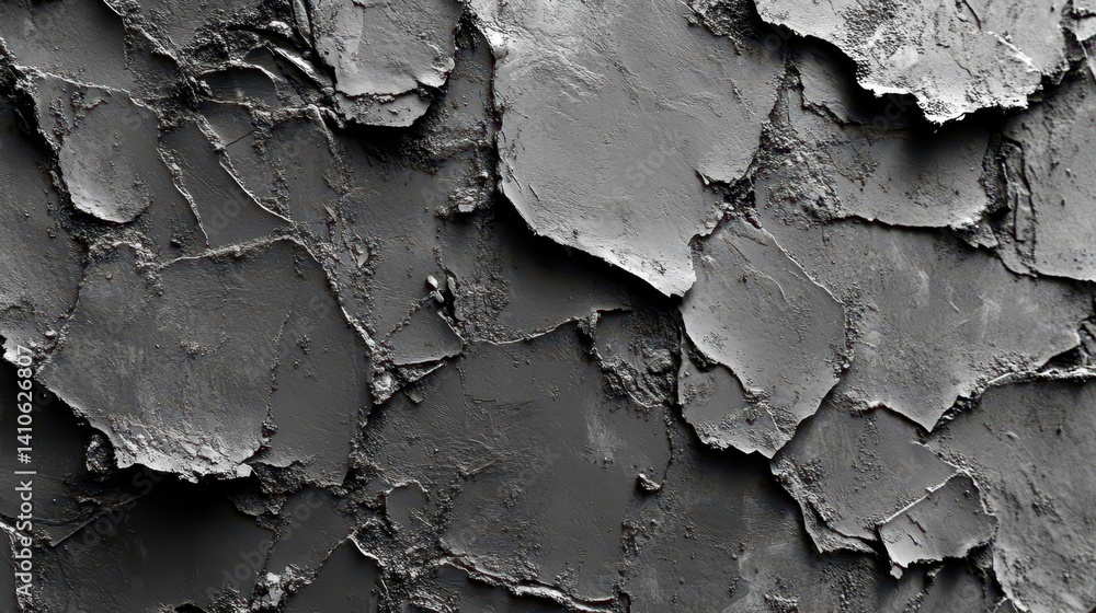 Obraz premium Textured gray plaster wall with rough irregular patterns