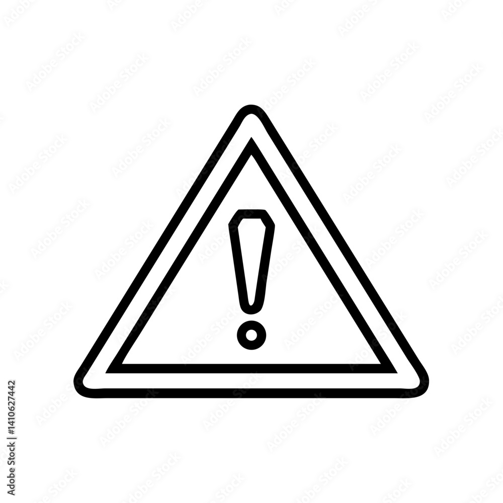Warning Triangle Icon Illustration on White Background Warning Triangle Icon Illustration on White Background