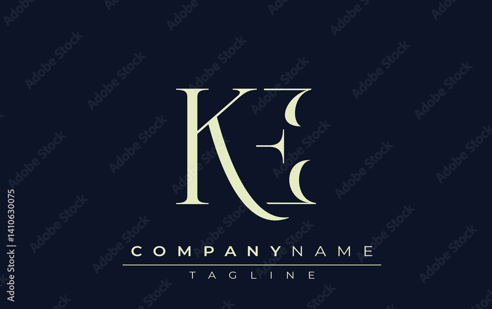 KE abstract Logo. Elegantly Designed Minimalist Monogram Logo with Stylish Lettering. Sophisticated and sleek minimalist monogram showcasing unique lettering design. KE abstract Logo. Elegantly Designed Minimalist Monogram Logo with Stylish Lettering. Sophisticated and sleek minimalist monogram showcasing unique lettering design.