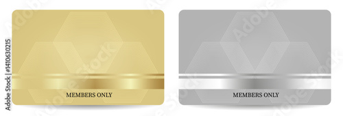 Set of two vip cards with abstract geometric pattern