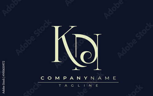 KN abstract Logo. Elegantly Designed Minimalist Monogram Logo with Stylish Lettering. Sophisticated and sleek minimalist monogram showcasing unique lettering design.