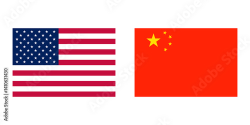 Usa and China flag icons