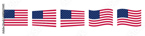 Usa United States flag icon set