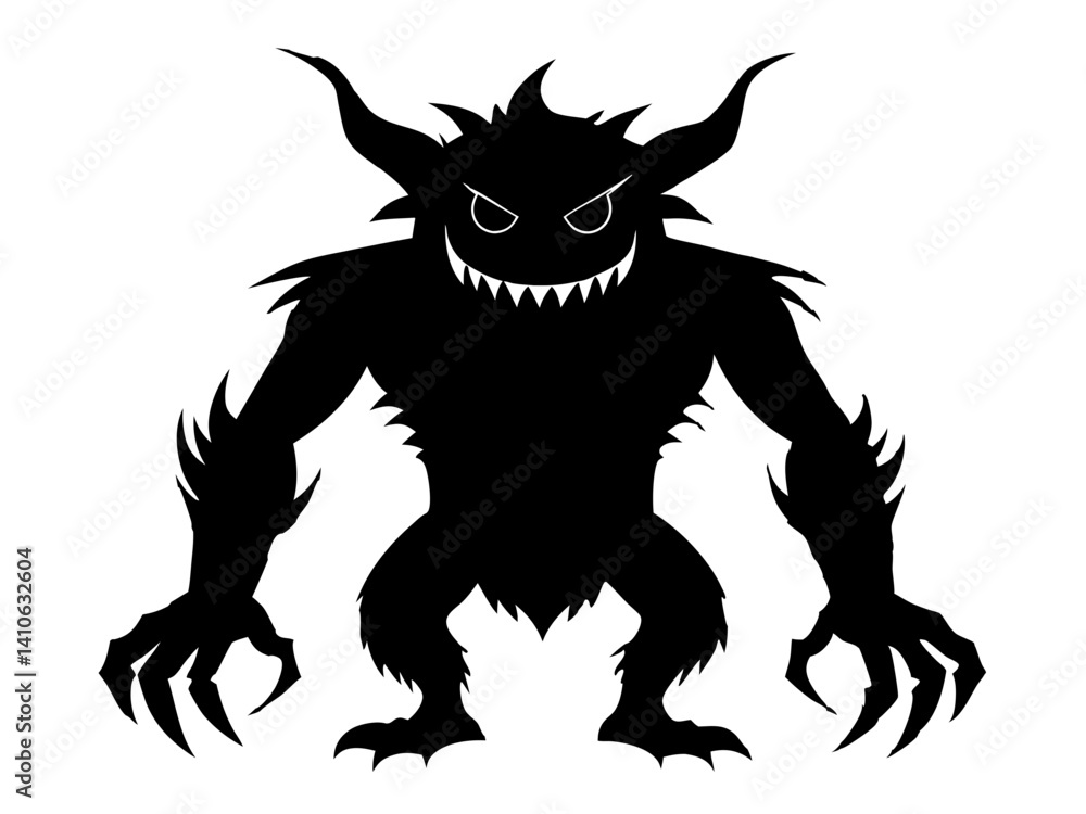 Obraz premium Monster Silhouette Vector Design, Monster SVG Vector, Creature Icon