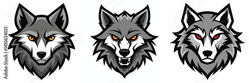 bundle of wolf heads, wolf face